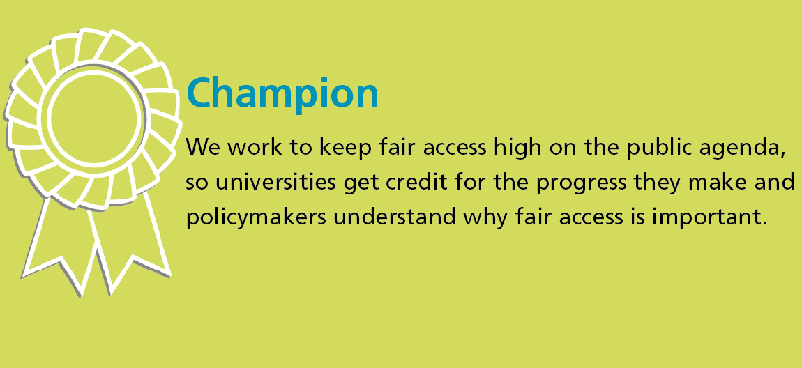 Infographic explaining OFFA's role in championing good practice