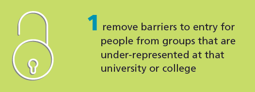 We challenge institutions to remove barriers for people from under-represented groups